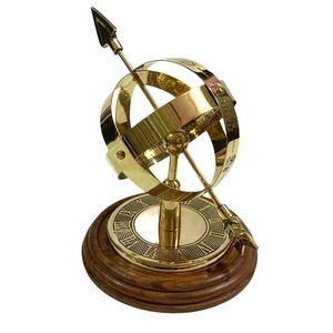 Esfera armilar vintage de latón con flecha sobre base de madera, adorno decorativo de escritorio, globo astronómico - Product Image 6