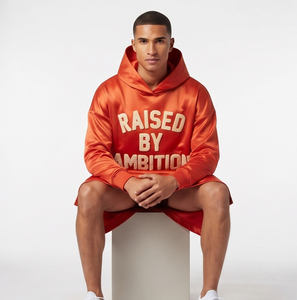Sweat à capuche long en polyester pour hommes, broderie chenille personnalisée, sweats à capuche épais en polyester pour hommes, sweats à capuche en polyester à épaules tombantes pour hommes - Product Image 5