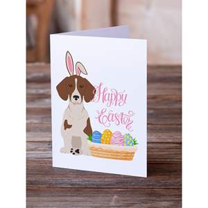 Whimsical A7 tamaño 5x7 rojo Piebald Dachshund Pascua tarjetas de felicitación Paquete de 8 tarjetas de nota en blanco con sobres - Product Image 2