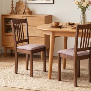 Due sedie da pranzo marroni per sala da pranzo e soggiorno, mobili da cucina - Un set - Product Image 3