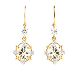 Pendientes colgantes de plata de ley 925 de lujo, piedras preciosas chapadas en oro para mujer, accesorio de moda - Product Image 1