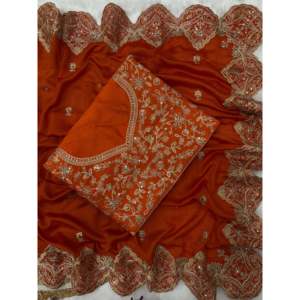 Sari élégant pour femmes avec de magnifiques broderies en cordon et en sequins - Product Image 6