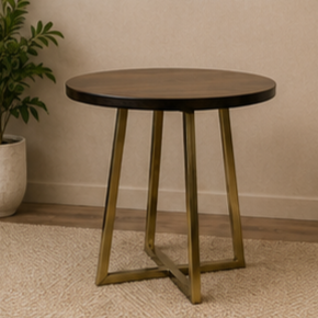 Modern Round <b>Coffee</b> <b>Table</b> withTempered Glass Top and Wrought Iron Frame Contemporary Living Room Furniture Decorative Accent - Product Image 5