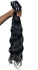 Cabello Virgen de la India del Sur con Ondas Sueltas, Toupee Central de 32 Pulgadas, Color Negro Natural - Product Image 3