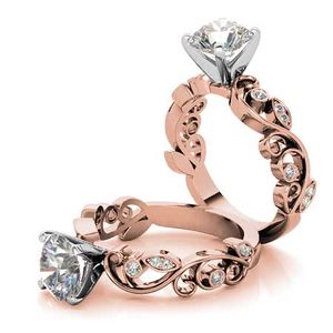 แหวนหมั้นเพชรแล็บโกรว์ทรงดอกไม้ลายเส้นทองคำแท้ 14k แบบกำหนดเองสำหรับขายส่ง ได้รับการรับรองจาก IGI เหมาะสำหรับงานแต่งงานและวันครบรอบ - Product Image 2