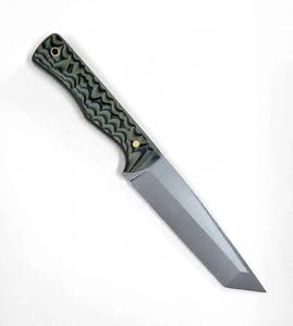 Outil de préparation pour le camping en acier à haute teneur en carbone, forgé à la main, à profil géométrique, avec manche en Micarta stratifié - Product Image 3