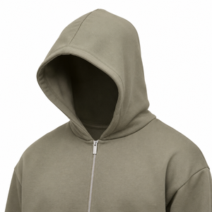 Sweat-shirt à capuche zippé pour homme 2026, couleur unie, coupe classique, molleton décontracté 100 % coton, idéal pour l'automne - Product Image 4
