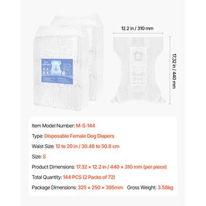 Pañales Desechables Súper Absorbentes para Perras, con Indicador de Humedad a Prueba de Fugas de 360 Grados, Pañal para Perros - Product Image 5
