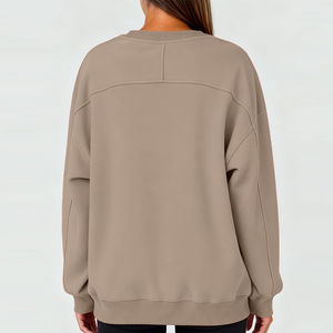 Sudadera de algodón grueso con cuello redondo para mujer, estilo casual, holgada y ligera, OEM - Product Image 2