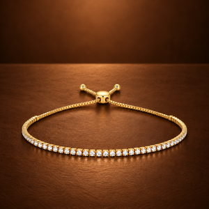 Pulsera Fina Ajustable con Línea de Diamantes de 1 mm, Piedras Brillantes Redondas Cultivadas en Laboratorio E F VVS VS, Plata 925, Oro, Platino, de 6.5 a 7.5 Pulgadas - Product Image 5