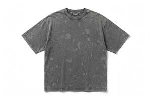 Heavyweight Washed Oversized <b>Men</b> T-<b>Shirt</b> Cotton Blend O-Neck Short Sleeve <b>Silk</b> Screen Printed Custom Front Logo Eco-Friendly - Product Image 4