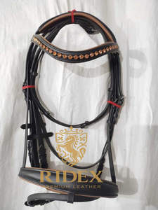 Indian Exporter <b>Dressage</b> Bridle Tan Stone Crystal Brow-band With Softy Padding For Horse From India... - Product Image 5