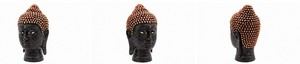Black <b>Gold</b> Buddha Head <b>Statue</b> Polyresin Hand Painted Feng Shui Sculpture Durable Tabletop Home Office Decor - Product Image 5