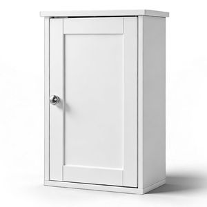 Mobiletto singolo bianco in MDF P2 verniciato 34,6*20*50cm con un ripiano per mobili da bagno - Product Image 4