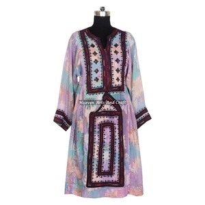 Vestido Tradicional Kuchi Bordado para Mujer, BDR081, Estilo Bohemio Vintage, de Proveedor Indio, Hecho a Mano - Product Image 6