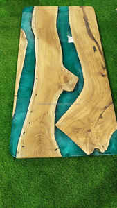 Table en bois époxy vert et bois, incrustation, Table en bois ou en résine, produit classique de maison, Super marché, pour hôtel et Restaurant - Product Image 2