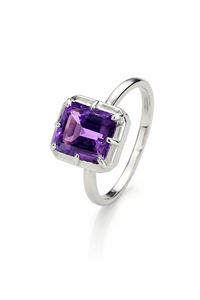 <b>Amethyst</b> <b>Ring</b> in 92.5 Sterling <b>Silver</b> KLSR-12551 - Product Image 5