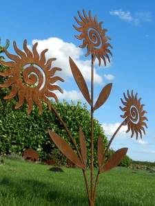 Tourniquet à vent artisanal en métal orange en forme de fleur, résistant aux intempéries, pour jardin, pelouse, cour et fêtes - Product Image 5