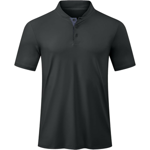 Chemise Homme Unie à Manches Courtes en Maille Décontractée avec Boutons Coupe Classique Logo Avant en Toile Écologique Rouge Bleu Marine Blanc - Product Image 6