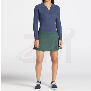 Polo de Mujer de Manga Larga, Tejido de Punto, Color Sólido, Casual, Transpirable, Mezcla de Spandex y Poliéster - Product Image 4