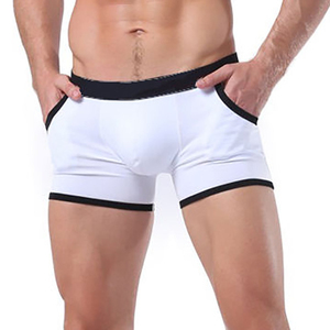 Caleçons Boxers Classiques pour Hommes de Haute Qualité, en Tissu Tricoté Extensible Uni, Taille Mi-Haute, Respirants, Sans Coutures, Écologiques, avec Ouverture Frontale et Poche - Product Image 5