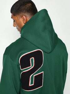 Sweat à capuche pour homme en coton mélangé avec broderie chenille et patchwork personnalisé, coupe classique, prix de gros pour la saison hivernale - Product Image 5