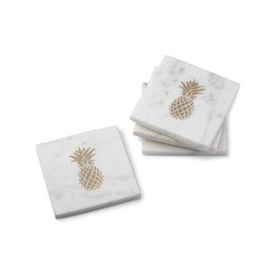Posavasos de mármol blanco con incrustaciones florales, posavasos de piedra natural, posavasos de mármol hechos a mano, posavasos botánicos cuadrados, los mejores. - Product Image 4