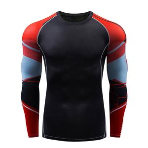 Camiseta de compresión de manga larga para hombre, camisa de manga larga con logotipo personalizado y cuello redondo para entrenamiento en gimnasio, a precio de fábrica - Product Image 5