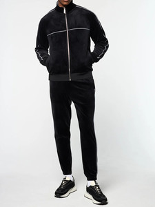 Ensemble de survêtement de luxe en velours pour homme – Tenue de jogging en velours premium avec fermeture éclair intégrale – Ensemble de sport en velours coupe ajustée pour homme - Product Image 1