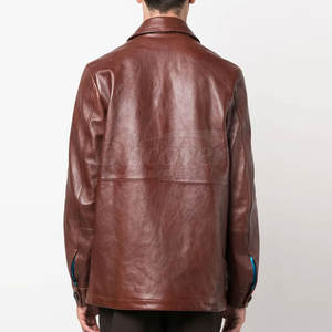 Chemise en cuir pour homme, dernier design, fabriquée au Pakistan, style streetwear, haute qualité, en vente en ligne - Product Image 4