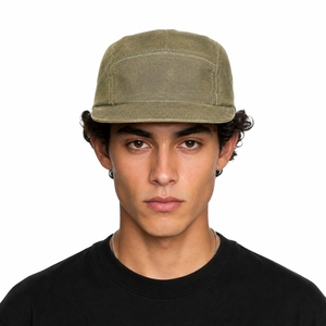 Unisex Premium Cotton <b>Flat</b> Top Camp <b>Cap</b> Casual Streetwear Comfortable Wear Soft Fabric Lightweight <b>Design</b> Adjustable Fit <b>Cap</b> - Product Image 1