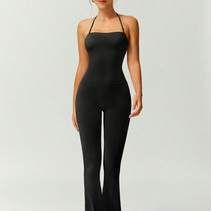 Nouvelle Combinaison de Sport Femme Effet Fesses Galbées 2026 – Halter, Séchage Rapide, Dos Nu, Sans Manches, Idéale pour le Yoga et le Fitness - Product Image 1
