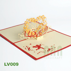 ANN HANDICRAFT - Tarjeta de Invitación de Boda Personalizada Impresa en 3D, Hecha a Mano, con Diseño 'Te Amo', con Sobre, Manualidades de Papel, San Valentín - Product Image 4