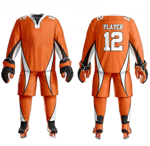 Uniforme de Hockey sobre Hielo de Primera Calidad, Atlético, de Poliéster Transpirable, con Estampado Digital Sólido, Reforzado en la Parte Delantera, con Impresión Sublimada - Product Image 3