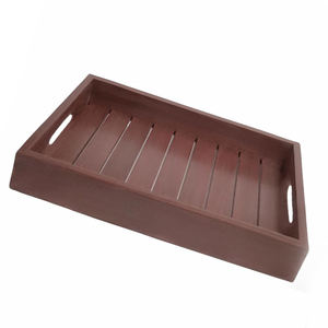 Bandeja de servicio de madera de mango Bandeja hecha a mano de madera con asas Bandejas decorativas multiusos para el hogar Cocina Uso diario y fiestas - Product Image 2