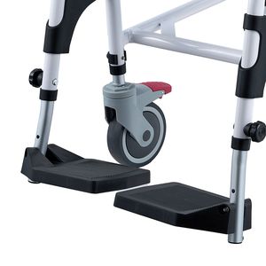 Sedia a rotelle da doccia con 4 ruote bloccabili, braccioli pieghevoli e altezza regolabile su 3 livelli, secchio rimovibile da 5L, 350 libbre di portata - Product Image 6
