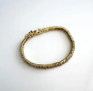 Tishya Diamond Luxury Baguette Cut Moissanite Tennis <b>Bracelet</b> 925 Sterling <b>Silver</b> Gold Plated Women Wedding Party Fine Jewelry - Product Image 1