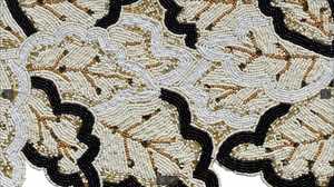 Handmade Beaded Rectangle Glass Tablemat Floral <b>Mosaic</b> Pattern Gold Multicolor Decorative Placemat Sami Handicrafts Uttar - Product Image 2