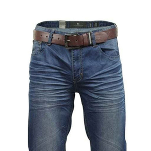 Jean en denim vintage de haute qualité pour homme, coupe droite ample à taille mi-haute, avec rivets et motif uni, séchage rapide, idéal été, automne, hiver - Product Image 4