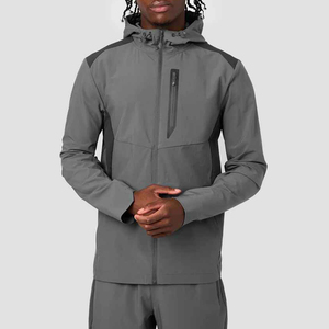 Ensemble survêtement coupe-vent unisexe grande taille pour homme, avec fermeture éclair ornée de strass, imperméable, respirant, léger, pour le sport d'hiver - Product Image 1