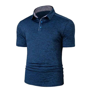 Men's Short Sleeve Knitted <b>Polo</b> <b>Shirt</b> Solid <b>Blue</b> Color Breathable Casual Design - Product Image 5