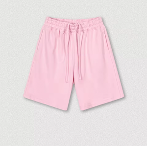 Shorts Bermuda en Coton pour Homme, Taille Élastiquée avec Cordon, Couleur Unie, Coupe Décontractée, Tissu Respirant - Product Image 1