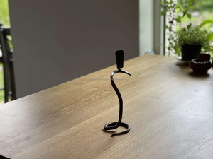 Metal Snake Style <b>Candlestick</b> <b>Holder</b> Wrought Iron Home Decor <b>Black</b> Hand Forged Candle <b>Holder</b> - Product Image 5