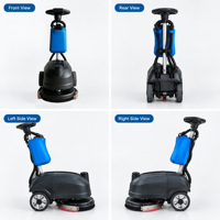 Autolaveuse compacte autoportée à double brosse pour le nettoyage des sols en bureaux, écoles et centres commerciaux