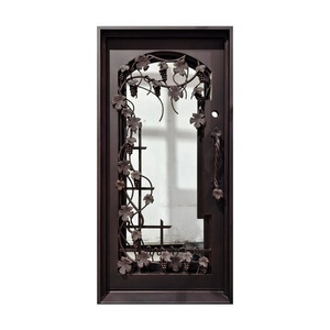 Royal Luxury KHP-DG-003 Modern Security Steel Main Gate with Grapevine Pattern Rust-Resistant Finish Easy Assembly <b>Swing</b> Open - Product Image 2