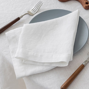 Serviettes de cuisine en coton blanc 100% coton tissu Texture douce nappe élégante tissu réutilisable décoratif utilisation quotidienne à manger - Product Image 4