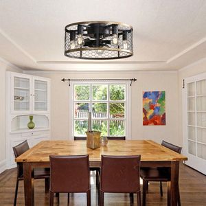 Ventilatore da soffitto a LED da 20 pollici per interni con luce, telecomando e lampadina a LED, design a gabbia - Product Image 6
