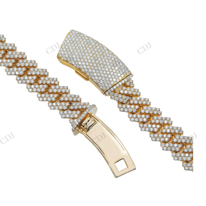 Chaîne cubaine Hip Hop en argent sterling 925 de 12 mm et 22 pouces avec moissanite plaqué or pour homme - Product Image 6