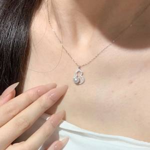 Pendentif en argent S925 de haute qualité avec perle de culture d'eau douce Aurora ronde de 6-7 mm de Zhuji, sans défaut, pendentifs et breloques - Product Image 3