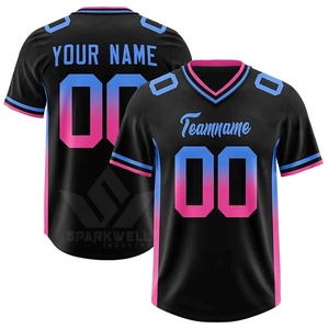 Camiseta de Rugby Personalizada para Hombre, Degradado Negro, Dorado y Rojo, Cuello en V, Manga Corta, Sublimada, Absorbe la Humedad, Nombre y Número del Equipo - Product Image 4
